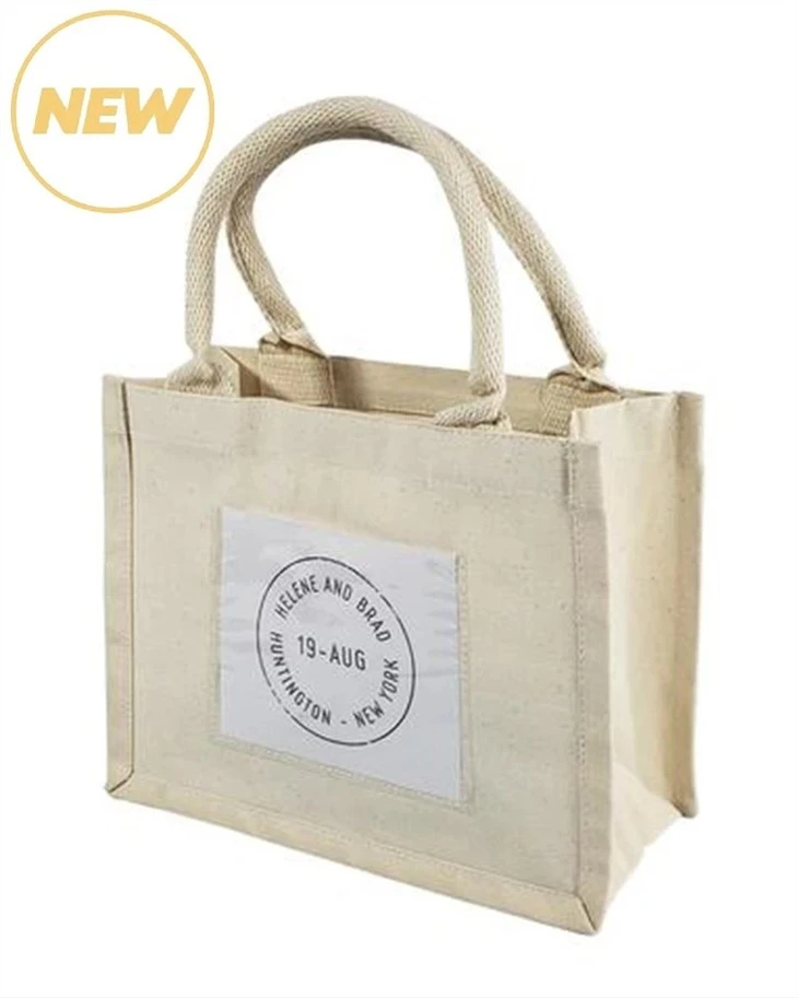 Natural Canvas Webbing Favor Tote Bag